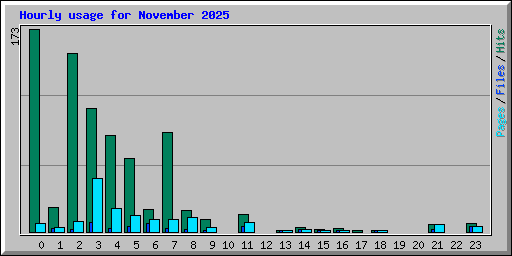 Hourly usage for November 2025